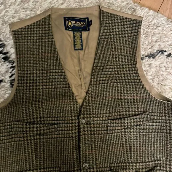 RUGBY RALPH LAUREN plaid brown vest - Picture 4 of 4